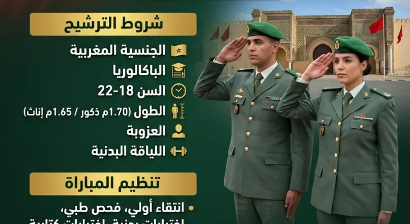 مباراة ولوج سلك تكوين تلاميذ ضباط القوات المساعدة فوج 2026-2030